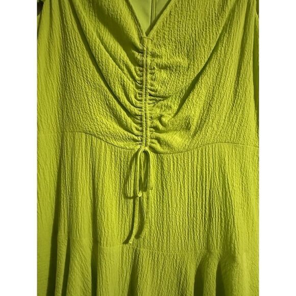 Eliza J Womens Lime Green Ruched Rayon Fit & Flare Dress Size 14 - Picture 4 of 8